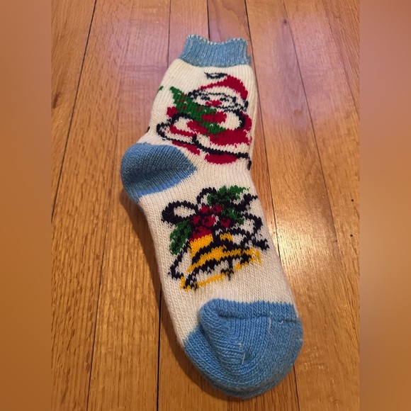 100% Sheep's Wool handmade wool warm Snowman socks - Picture 12 of 16